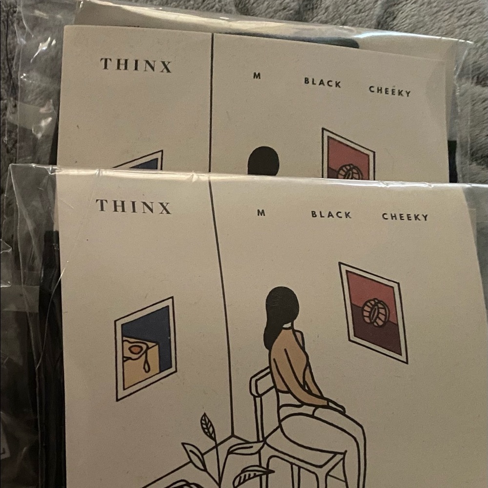 2 pairs of NWT Thinx medium cheeky period panties